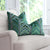 Schumacher Florentine Emerald Green Velvet Flame Stitch Designer Luxury Decorative Throw Pillow Cover on Accent Chair in Home