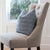 Schumacher Formentera Denim Textured Stripe Decorative Throw Pillow Cover on Chair in Home Decor