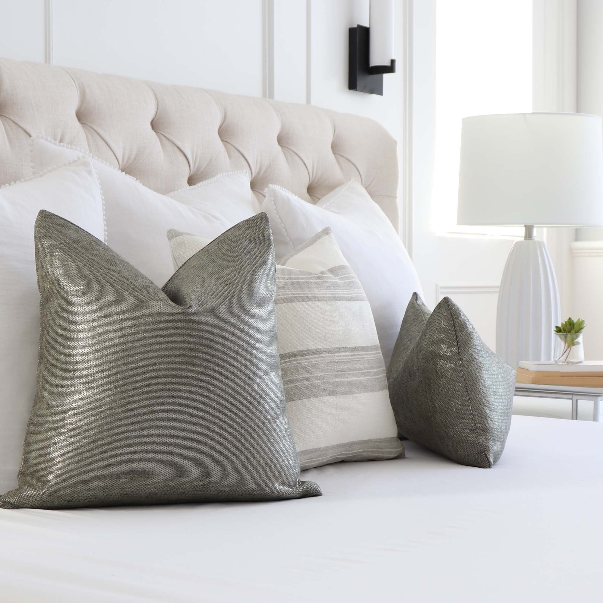 Schumacher Glimmer Mineral Textured Designer Luxury Throw Pillow Cover