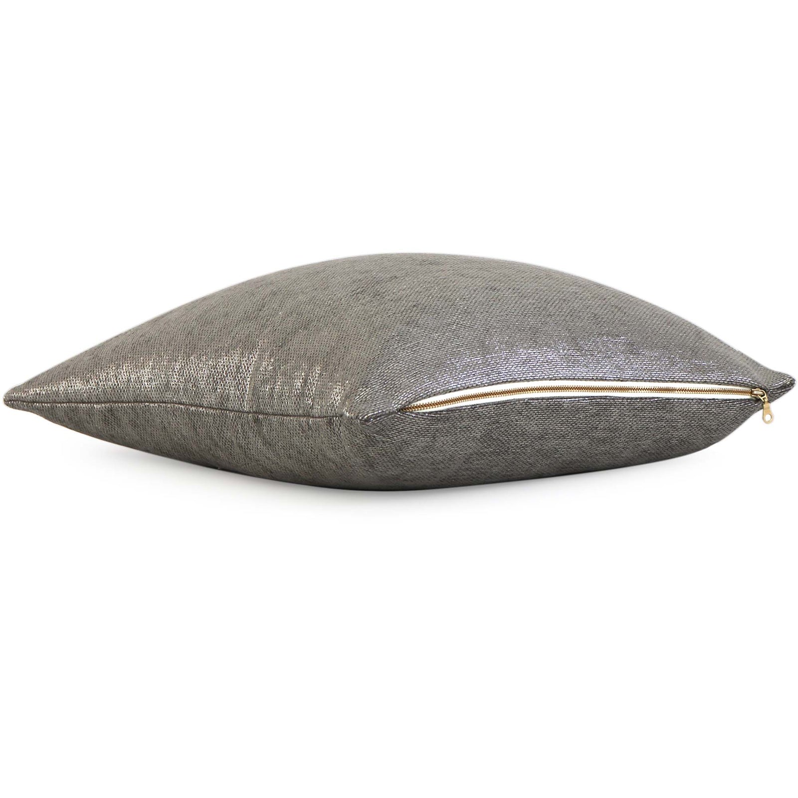 Schumacher Glimmer Mineral Textured Designer Luxury Throw Pillow Cover with Exposed Brass Gold Zipper