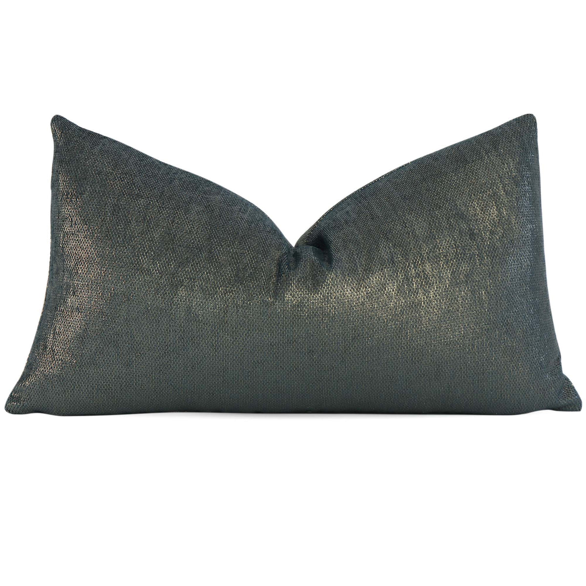 Schumacher Glimmer Peacock Blue Designer Luxury Lumbar Throw Pillow Cover