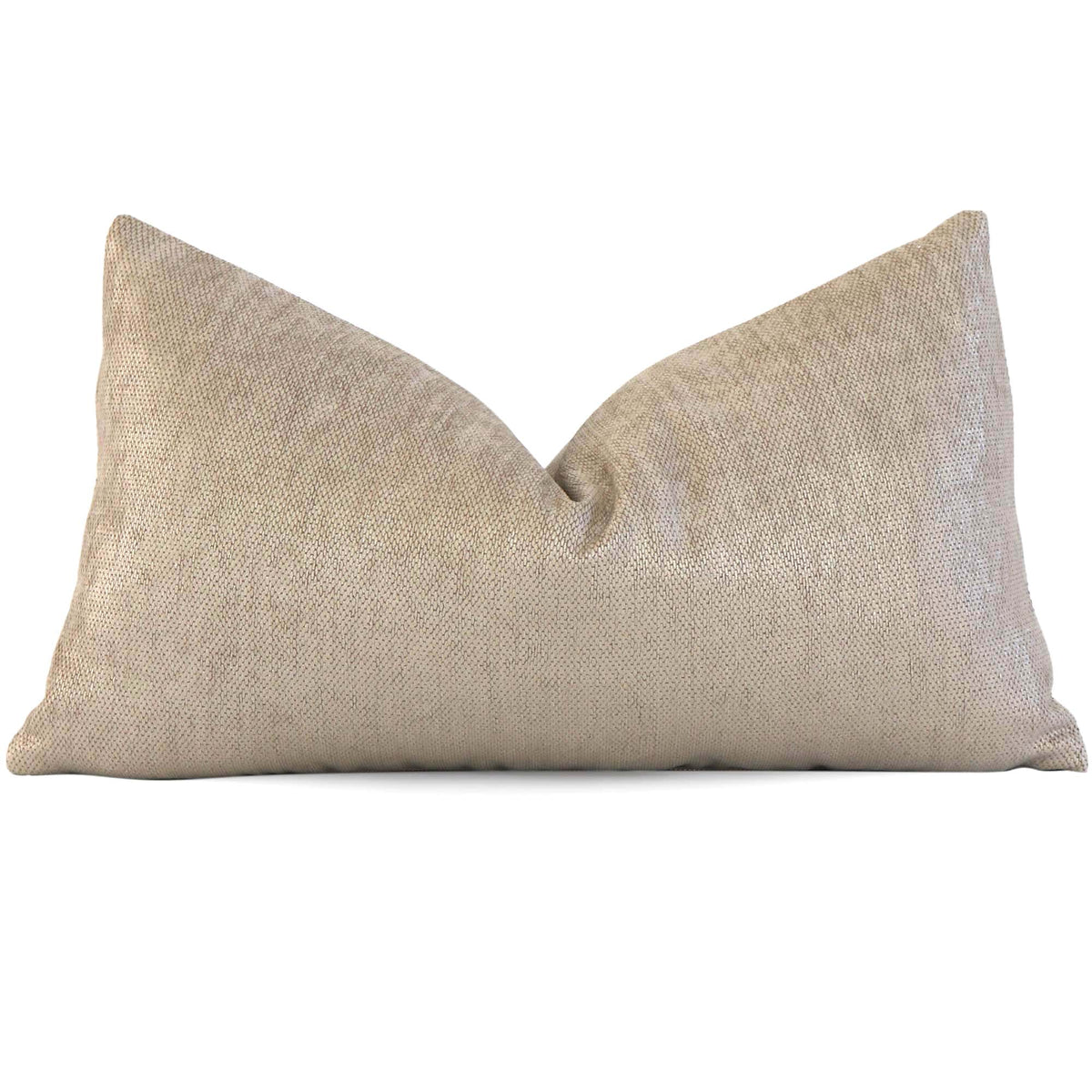 Schumacher Glimmer Champagne Textured Solid Designer Lumbar Throw Pillow Cover