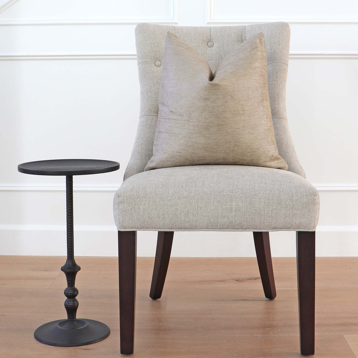 Glimmer Champagne Textured Pillow Cover