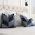 Schumacher Jessie Cut Velvet Navy Blue Designer Decorative Throw Pillow Cover with Matching Throw Pillows