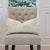 Schumacher Jessie Cut Velvet Ivory Designer Decorative Lumbar Throw Pillow Cover on Armless Chair