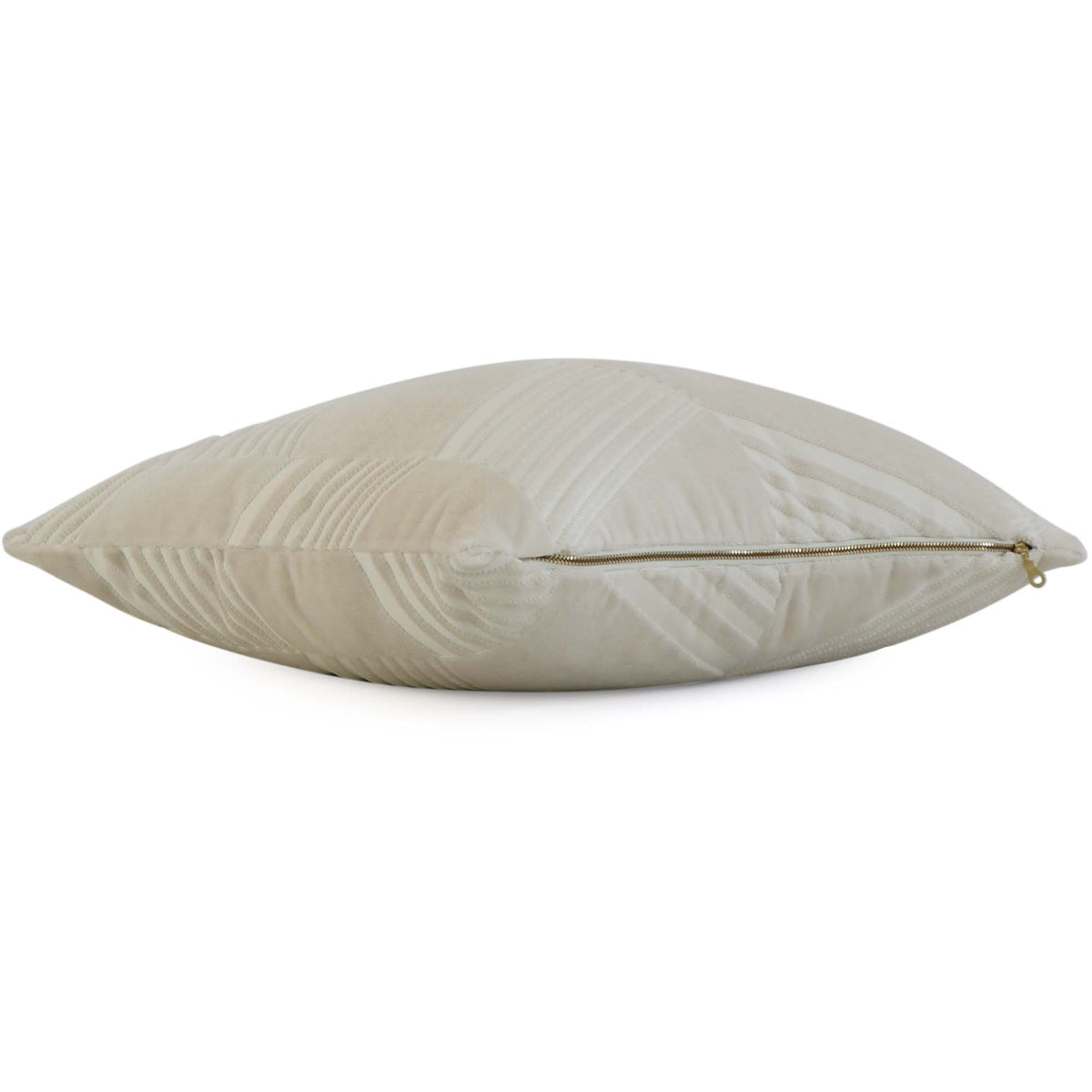 Schumacher Jessie Cut Velvet Ivory Designer Decorative Throw Pillow Cover with Exposed YKK Brass Gold Zipper