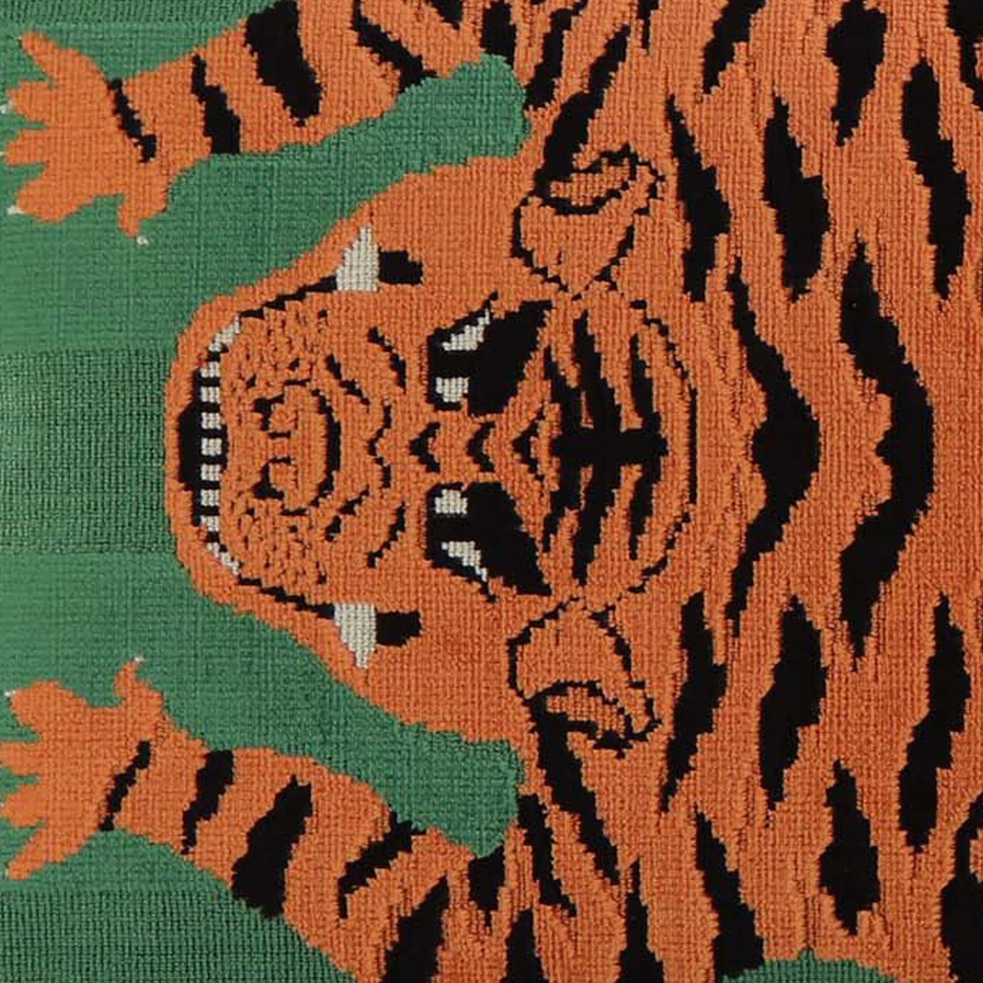 Jokhang Tiger Velvet Green / 4x4 inch Fabric Swatch