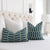 Schumacher Luna Blue and Turmeric Graphic Block Print Designer Decorative Throw Pillow Cover