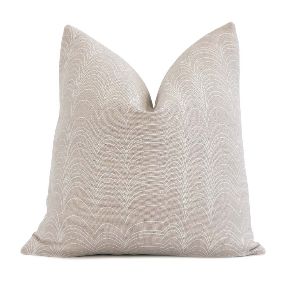 Schumacher Richter Natural and Ivory Striped Designer Throw Pillow Cover