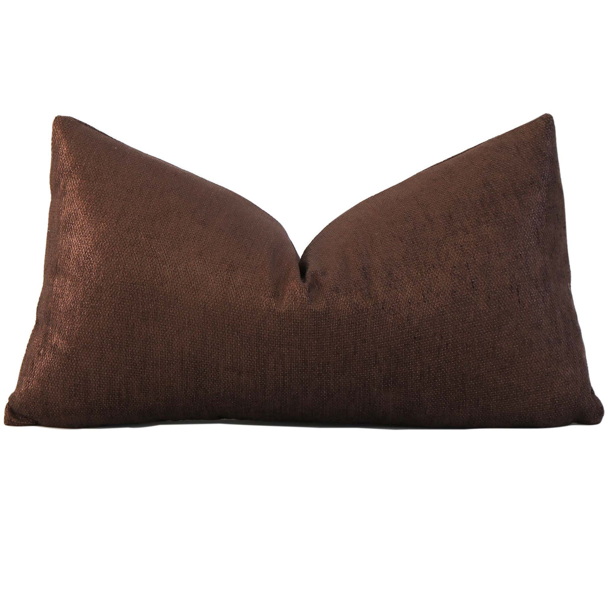 Schumacher Glimmer Bronze Dark Brown Designer Lumbar Throw Pillow Cover