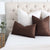 Schumacher Glimmer Bronze Dark Brown Designer Throw Pillow Cover on Bed