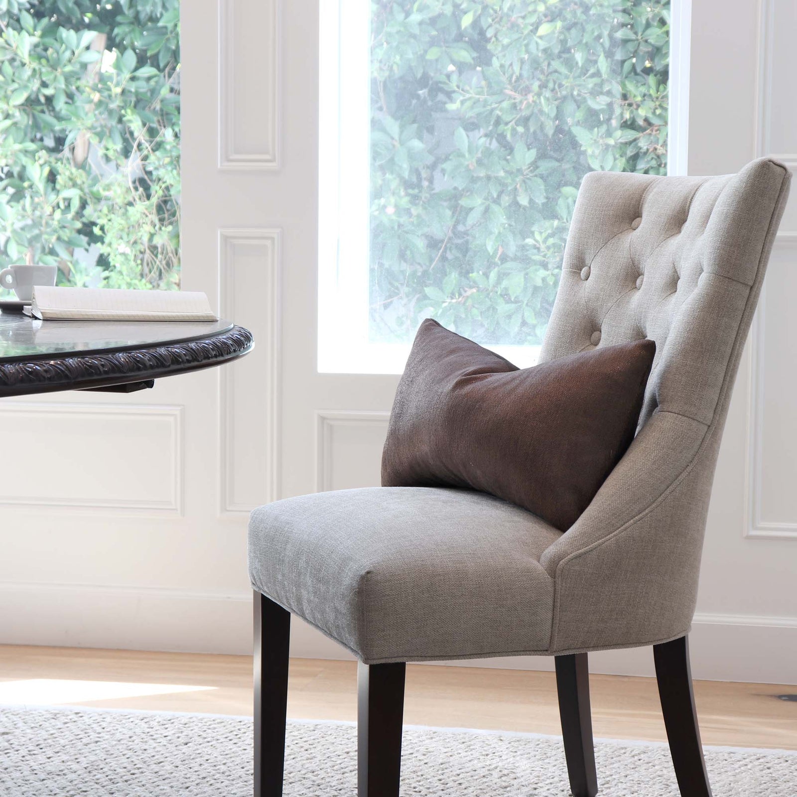 Schumacher Glimmer Bronze Dark Brown Designer Lumbar Throw Pillow Cover in Home