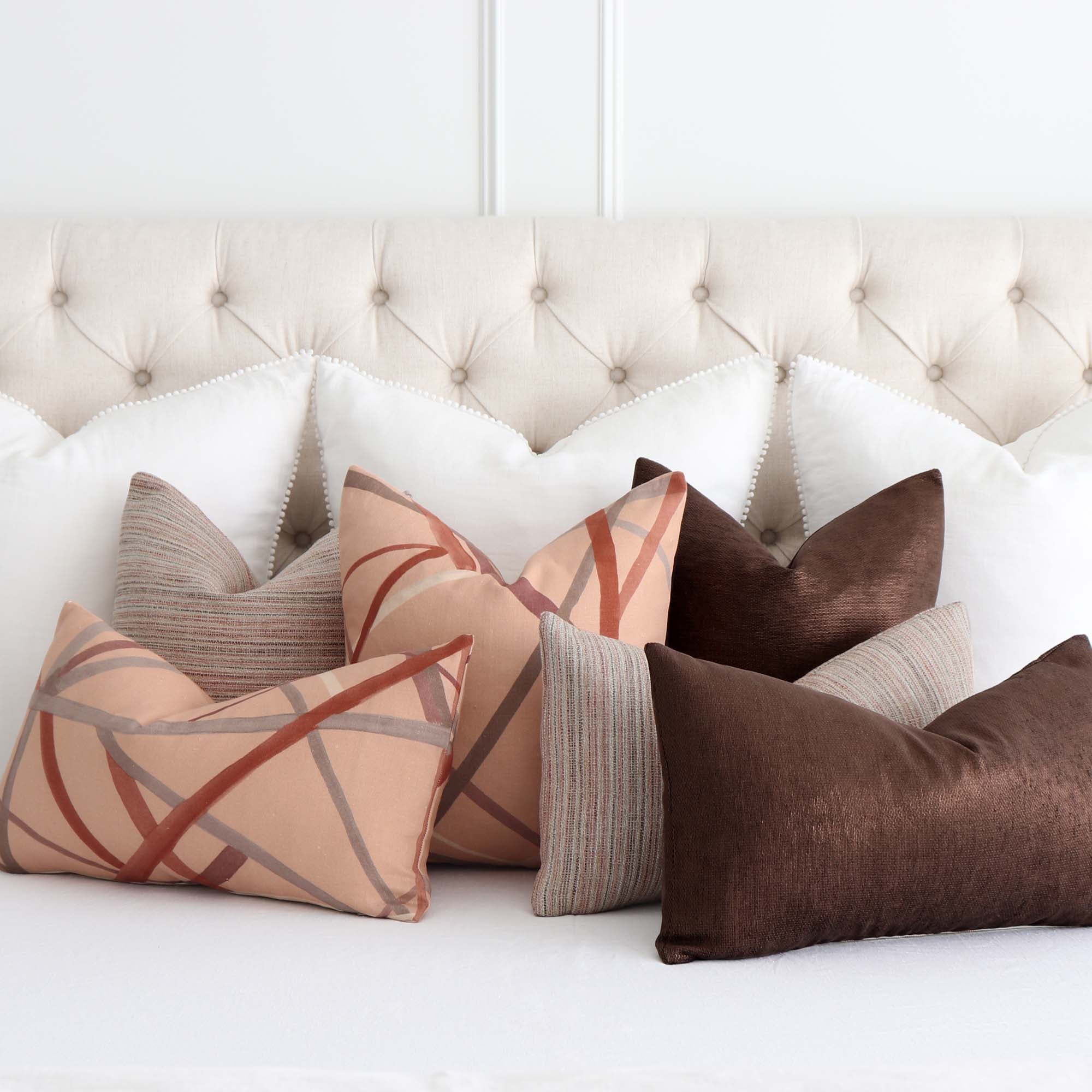 Glimmer Bronze Designer Throw Pillow in Metallic Shimmer - Chloe & Olive