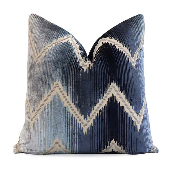Toffee Navy Silk Cushion with Filler