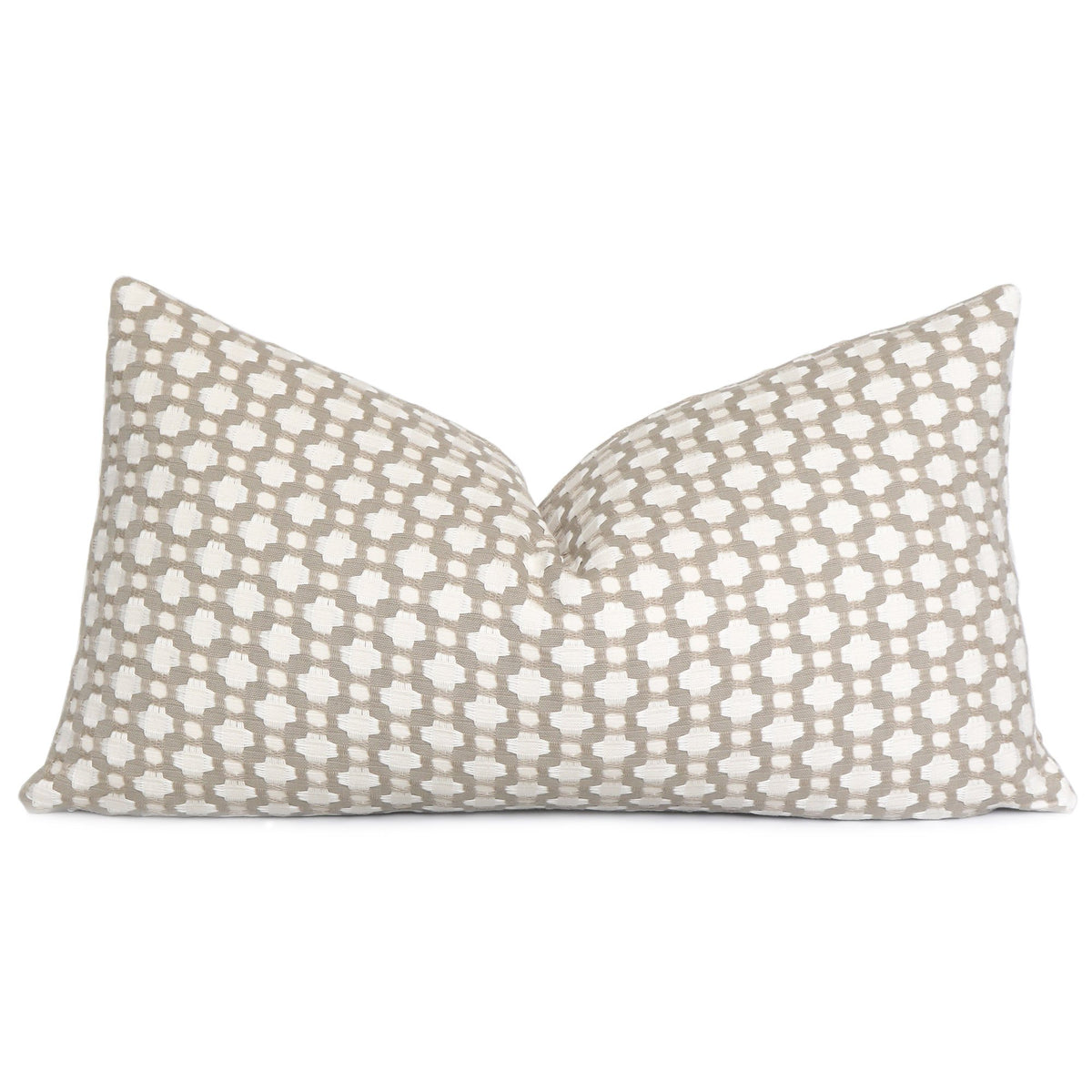 Schumacher Betwixt Stone Gray Lumbar Throw Pillow Cover