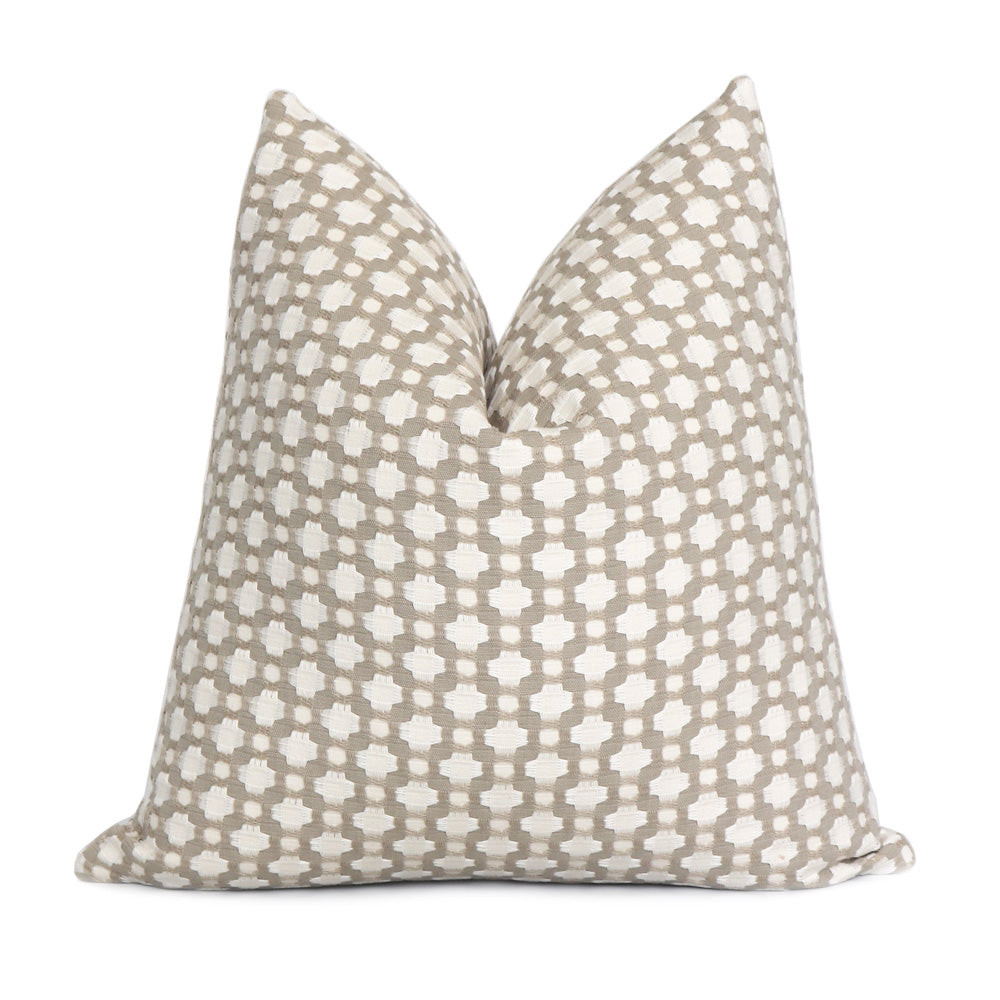 Schumacher Betwixt Stone Gray Throw Pillow Cover