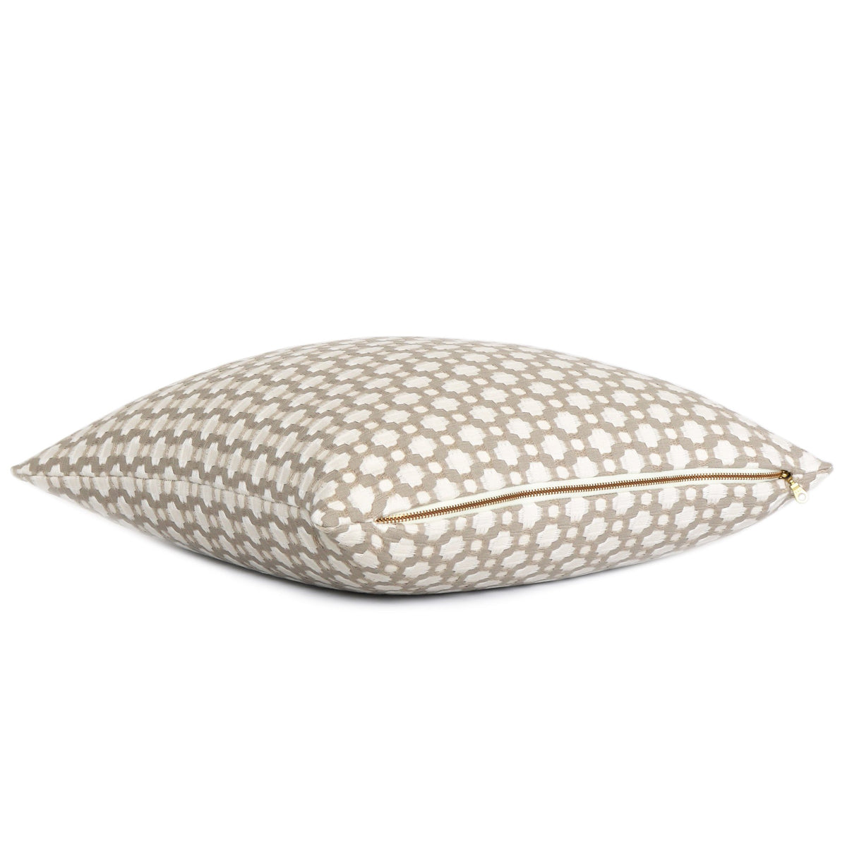 Schumacher Betwixt Stone Gray Throw Pillow Cover with Zipper