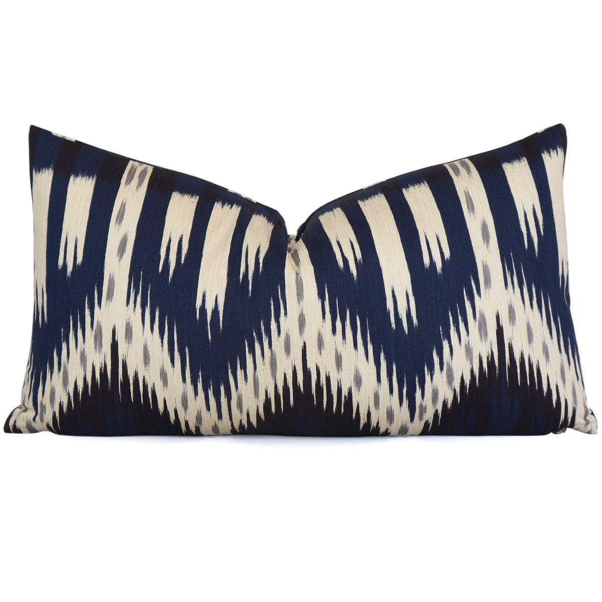 Schumacher Bukhara Ikat Indigo Lumbar Throw Pillow Cover