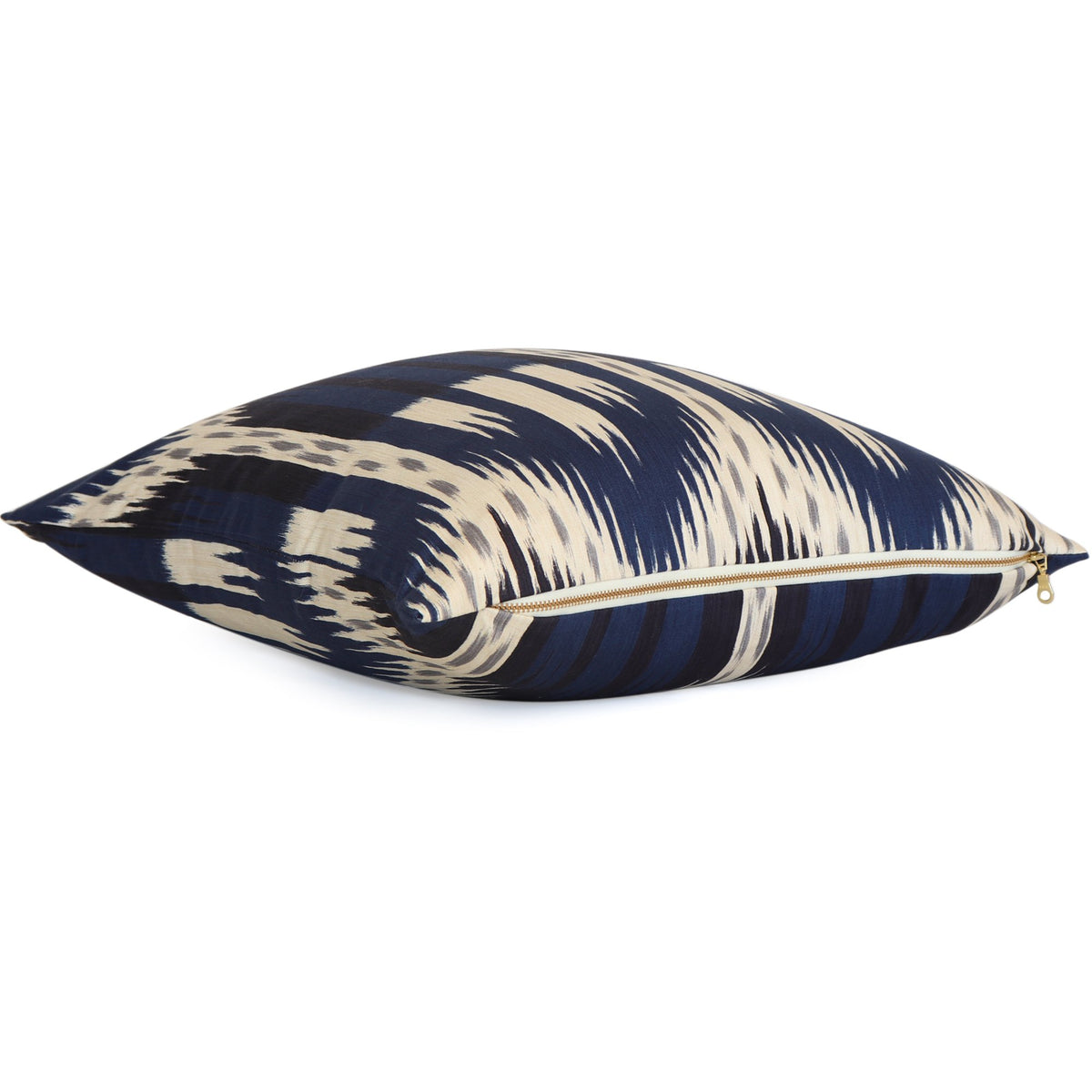 Schumacher Bukhara Ikat Indigo Throw Pillow Cover with Zipper