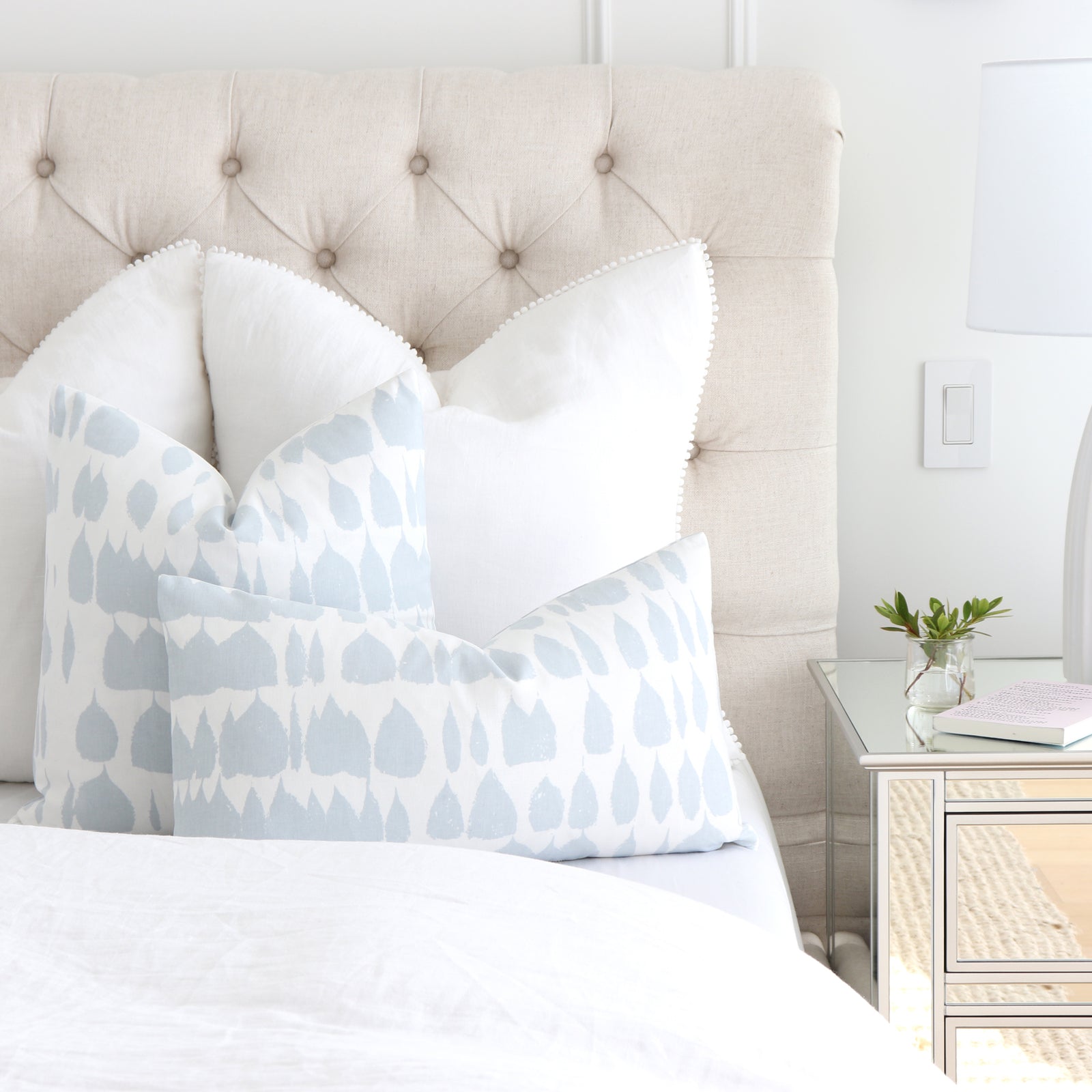 Schumacher Queen of Spain Sky Blue Throw Pillow Cover