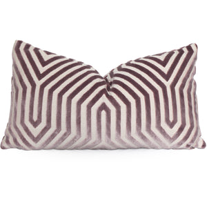 Schumacher Vanderbilt Lilac Velvet Lumbar Throw Pillow Cover