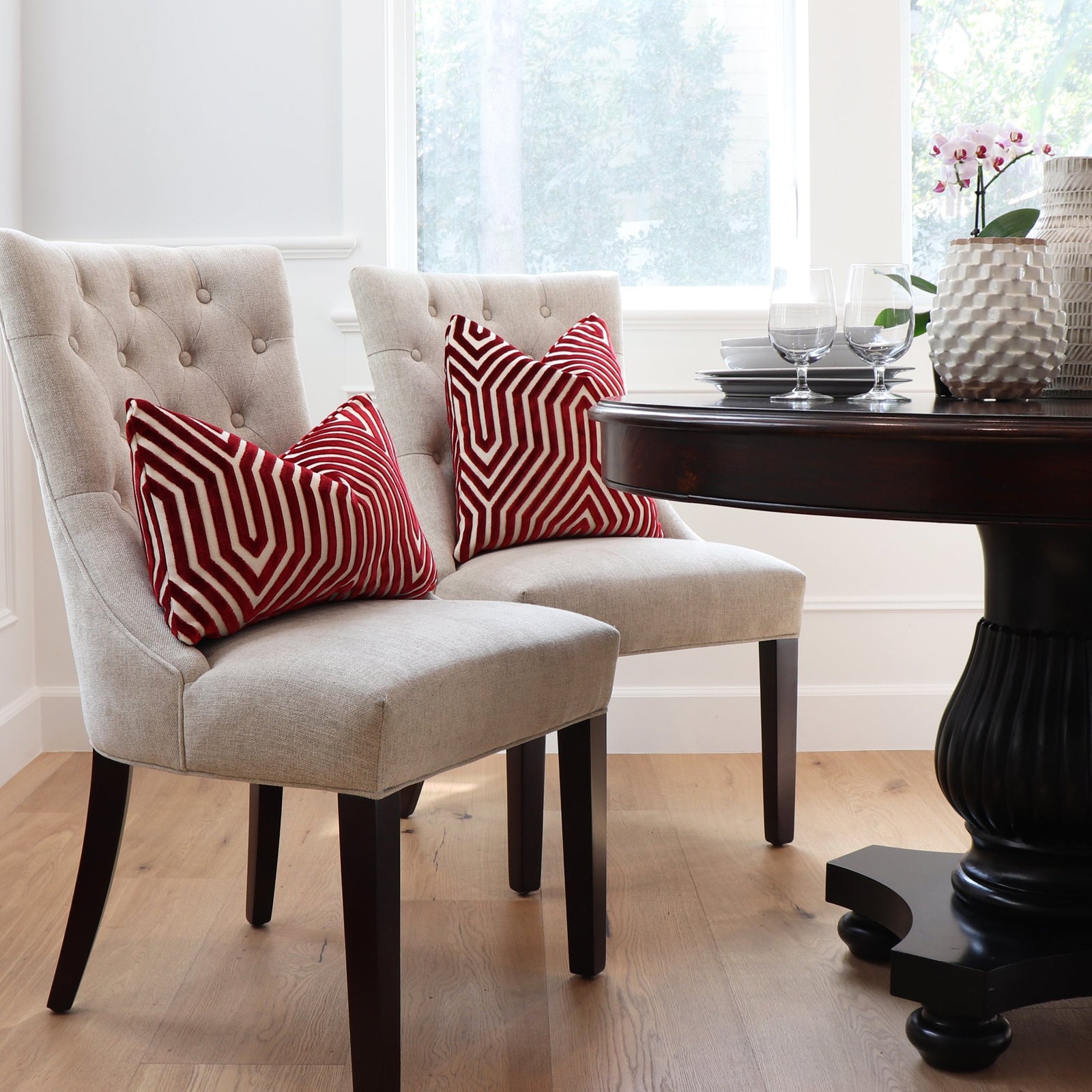 Schumacher Vanderbilt Garnet Velvet Designer Pillow Cover in Home