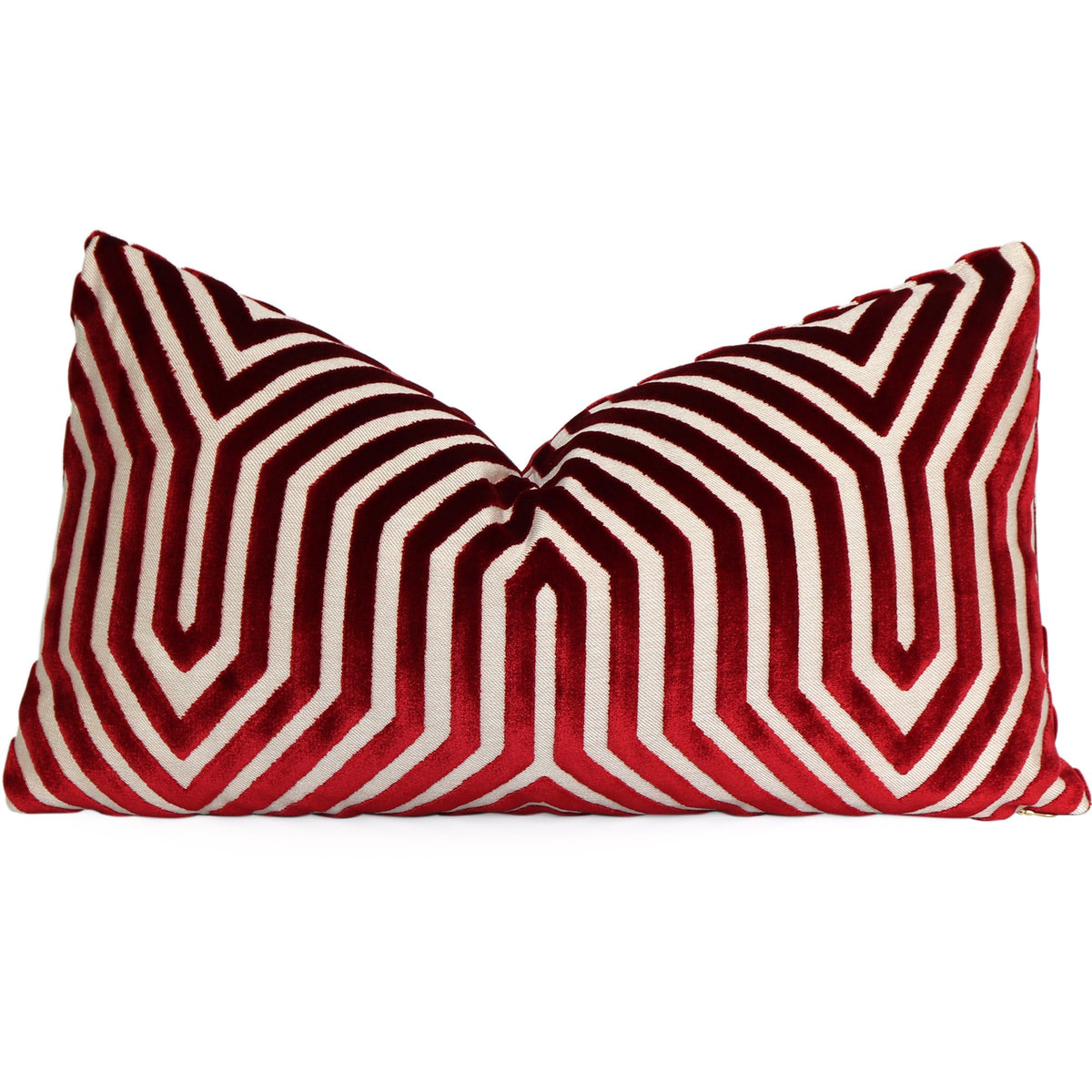Schumacher Vanderbilt Garnet Velvet Designer Lumbar Pillow Cover