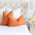 Tay Pumpkin Orange Solid Linen Decorative Throw Pillow Cover