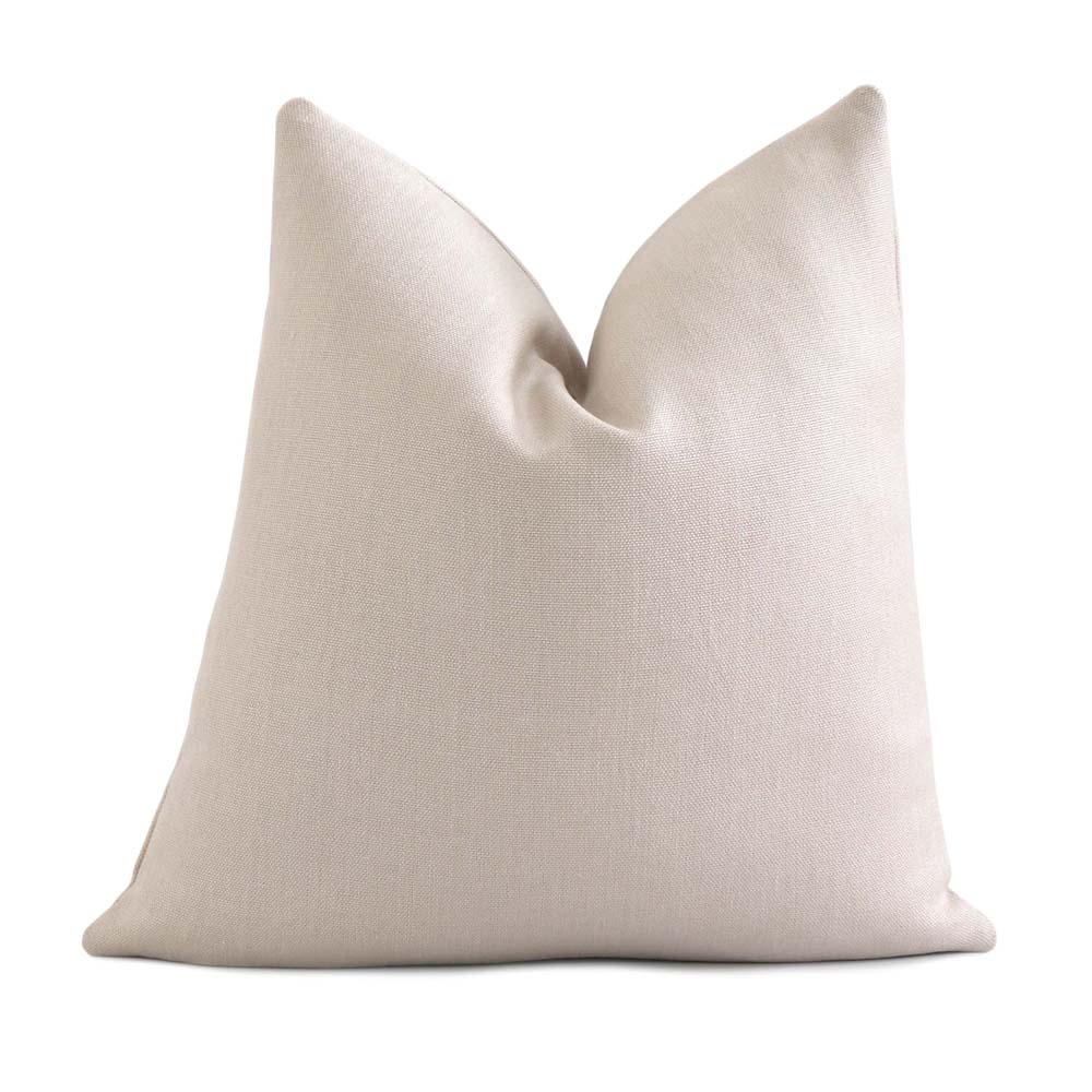 Tay Solid Beige Linen Decorative Designer Pillow Cover