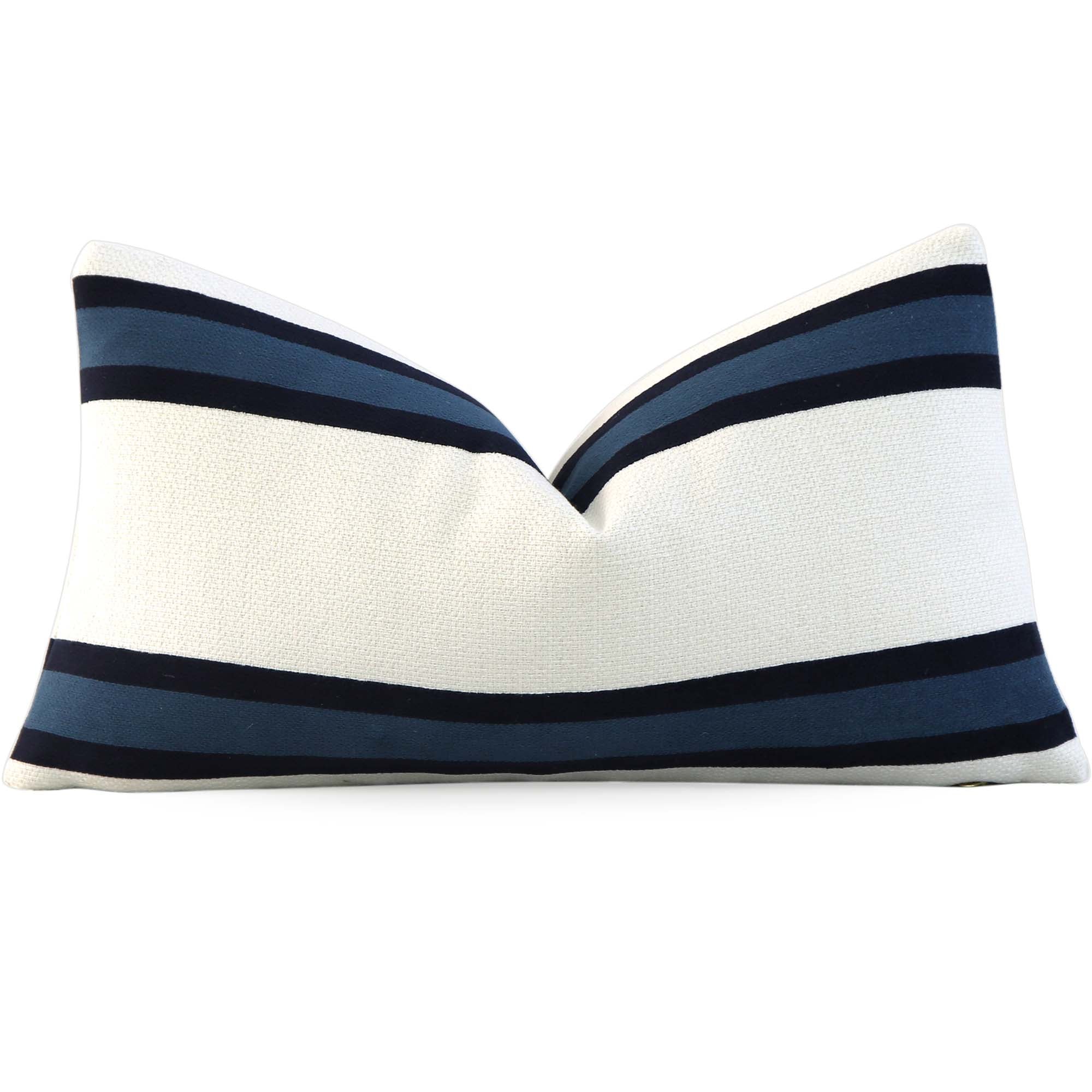 Thibaut Abito Navy Blue Stripe Designer Luxury Lumbar Throw Pillow Cover
