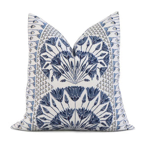 Thibaut Anna French Cairo Floral Blue Designer Luxury Throw Pillow Cover