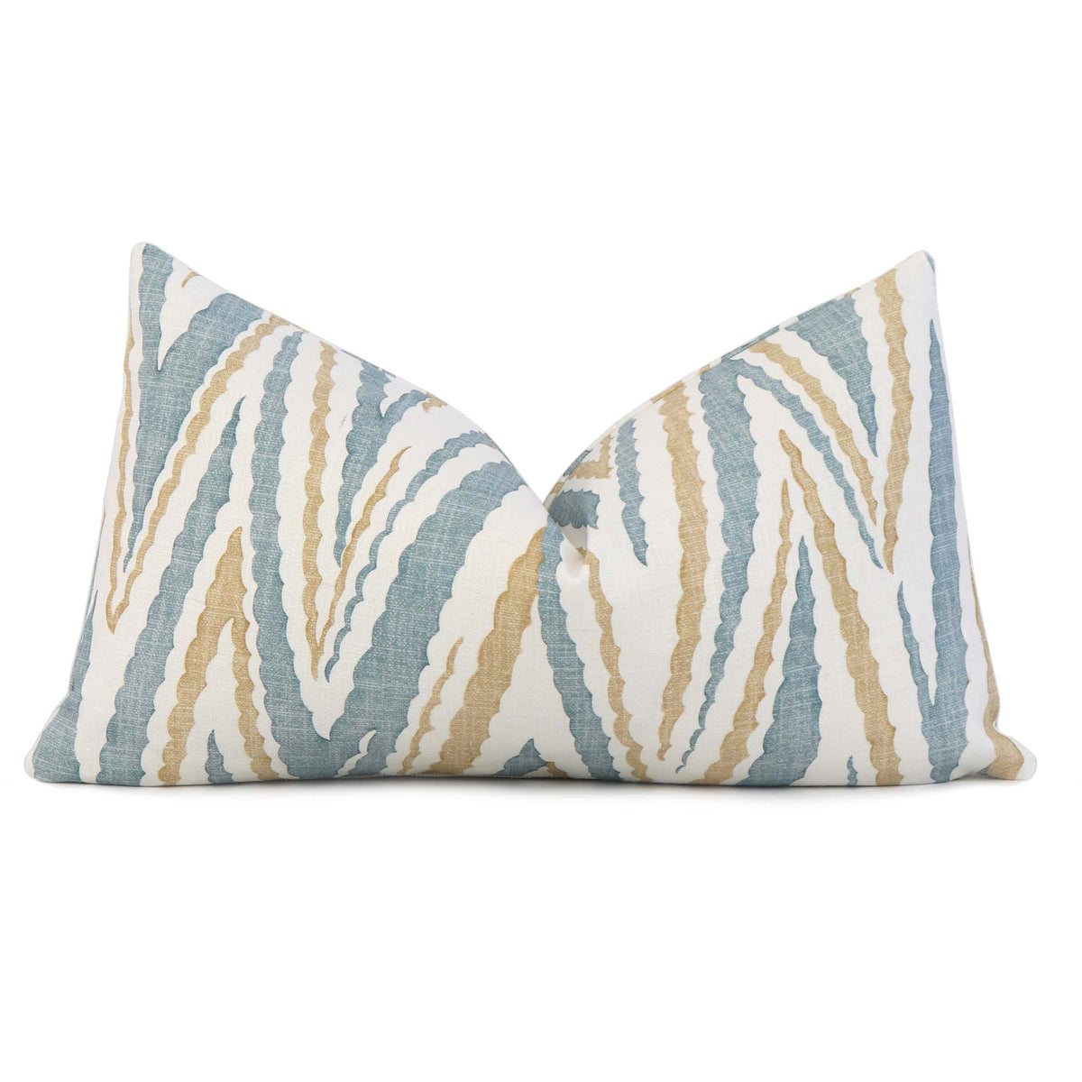 Thibaut Anna French Highland Peak Turquoise Chevron Printed Linen Designer Decorative Lumbar Throw Pillow Cover