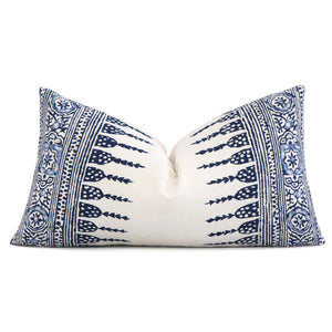 Thibaut Anna French Javanese Stripe Navy Blue Designer Luxury Decorative Lumbar Throw Pillow Cover