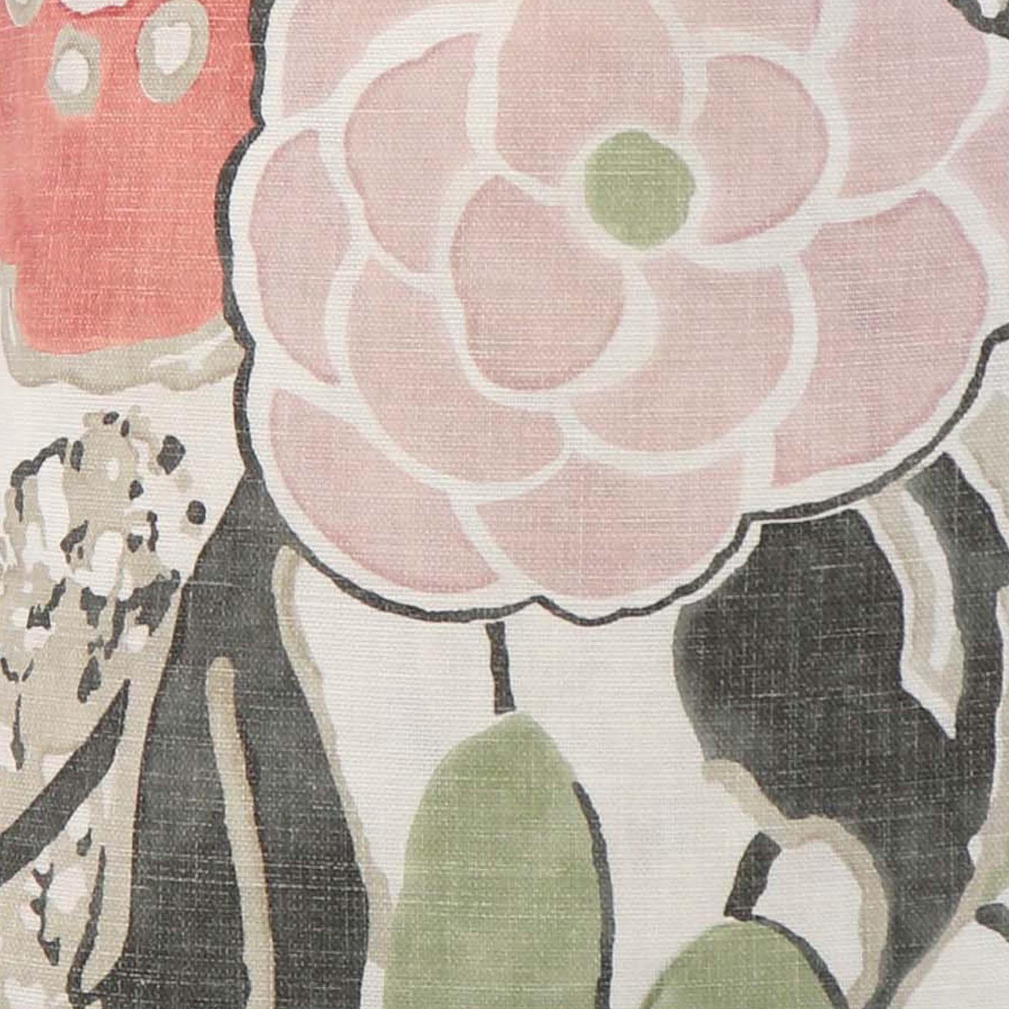 Laura Floral Blush and Green / 4x4 inch Fabric Swatch
