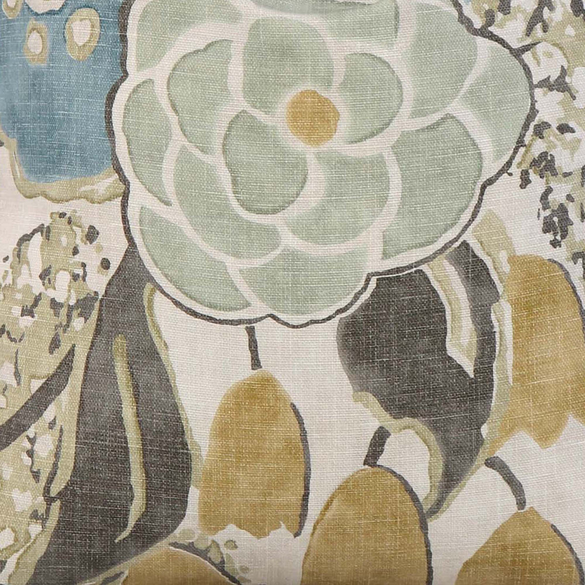 Laura Floral Sage and Gold / 4x4 inch Fabric Swatch