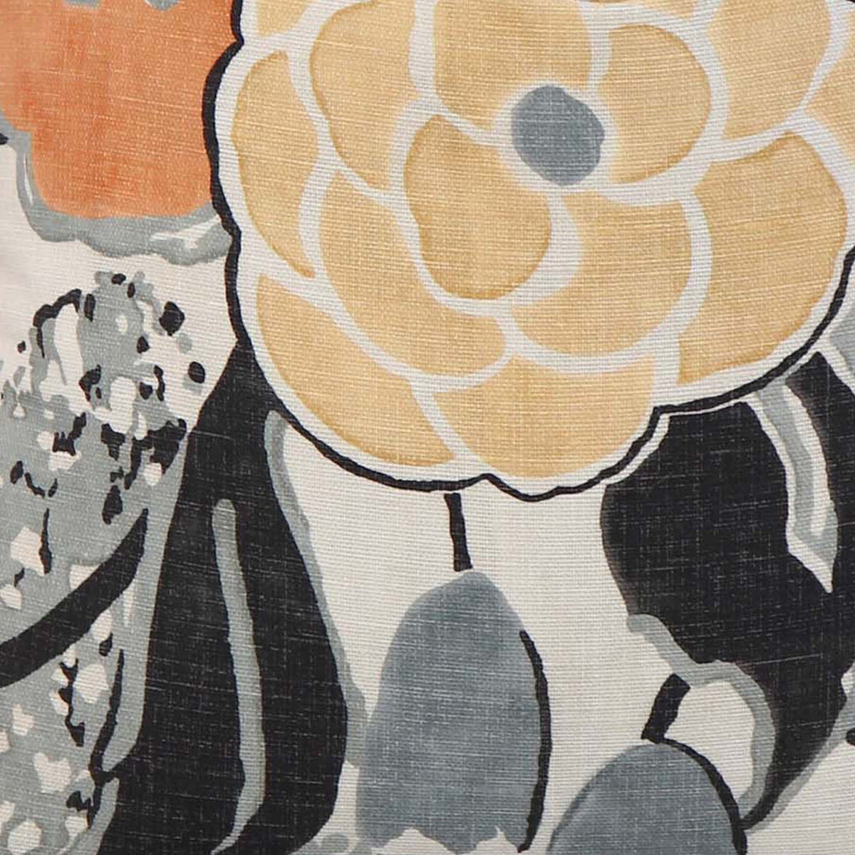 Laura Floral Coral and Black / 4x4 inch Fabric Swatch