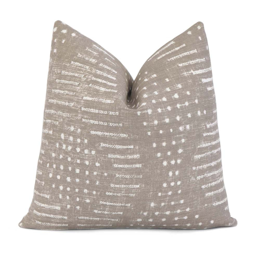 Thibaut Mali Flax Taupe Designer Throw Pillow Cover