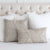 Thibaut Mali Flax Taupe Designer Throw Pillow Cover on Queen Bed