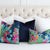 Thibaut Central Park Floral Navy and Pink Designer Luxury Throw Pillow Cover with Matching Blue Velvet Pillow