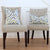 Thibaut Hamilton Textured Embroidery Geometric Blue and Yellow Designer Throw Pillow Cover with Dining Chairs