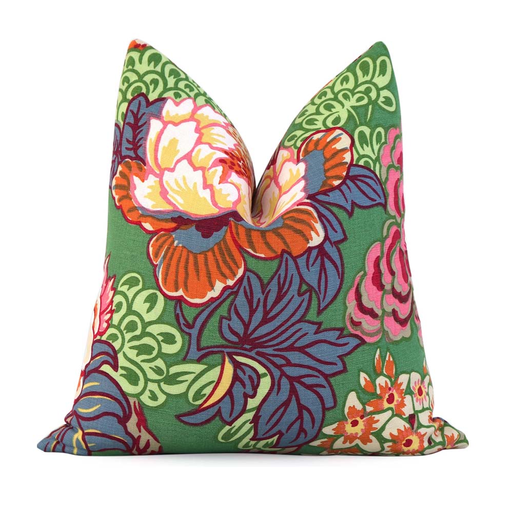 Thibaut Honshu Green Floral Designer Luxury Decorative Throw Pillow Cover