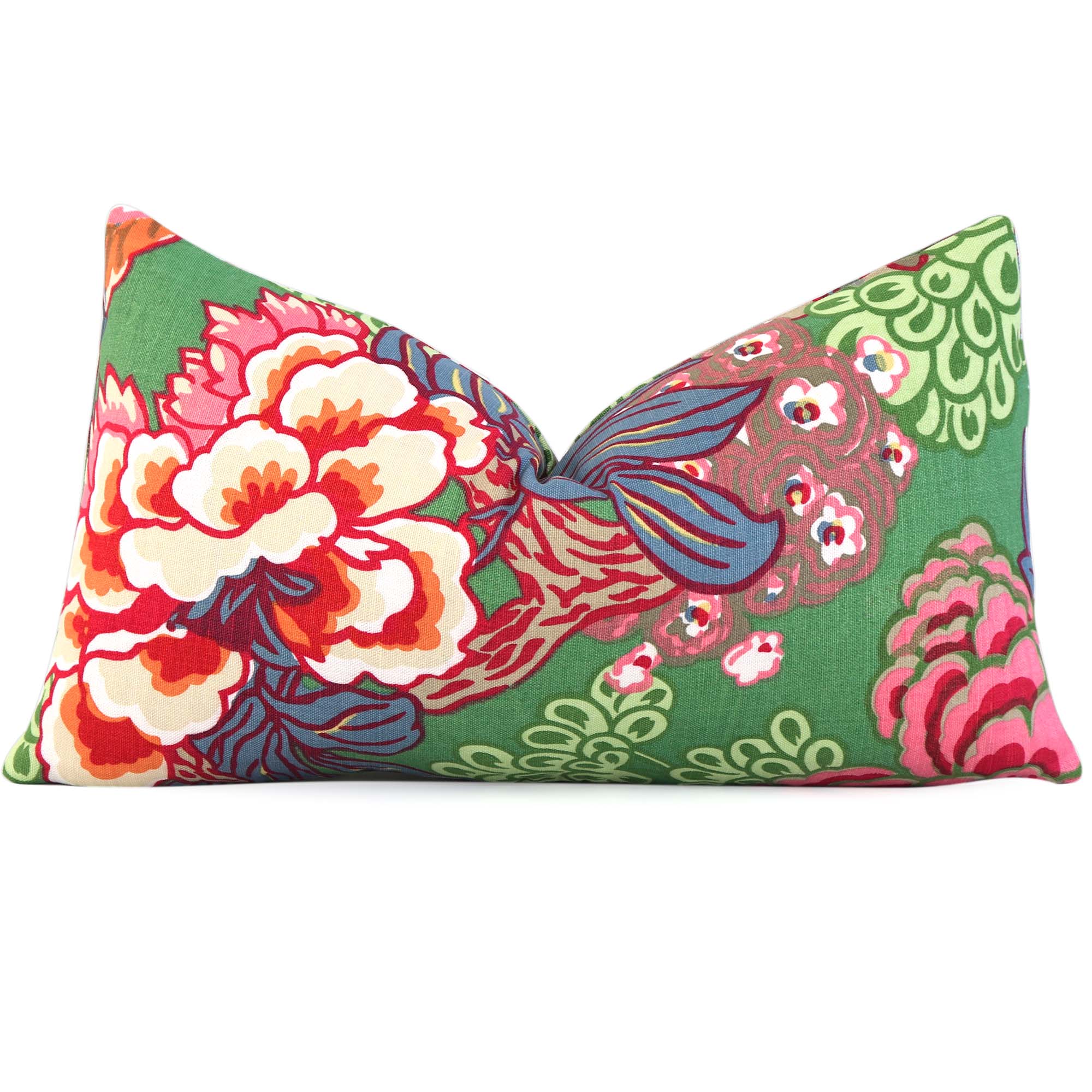 Thibaut Honshu Green Floral Designer Luxury Decorative Lumbar Throw Pillow Cover