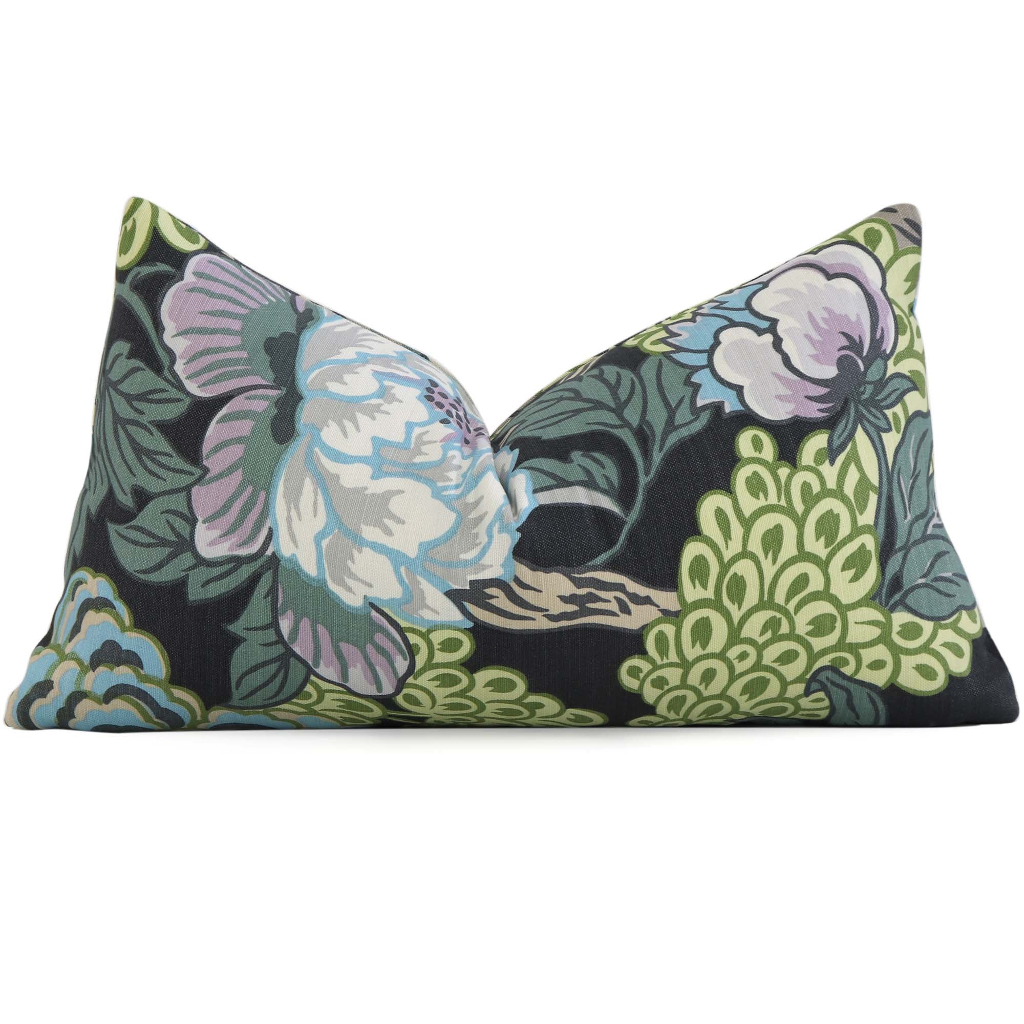 Thibaut Honshu Floral Grey Designer Decorative Lumbar Throw Pillow Cover