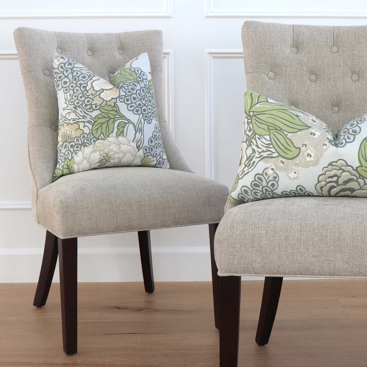 Thibaut Honshu Robin's Egg Light Blue Luxury Designer Throw Pillow Cover on Chairs in Home Decor