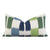 Thibaut Kasuri Stripe Blue and Green Ikat Decorative Designer Lumbar Throw Pillow Cover