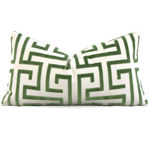Thibaut Ming Trail Velvet Green Designer Throw Lumbar Pillow Cover