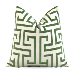 Thibaut Ming Trail Velvet Green Designer Throw Pillow Cover