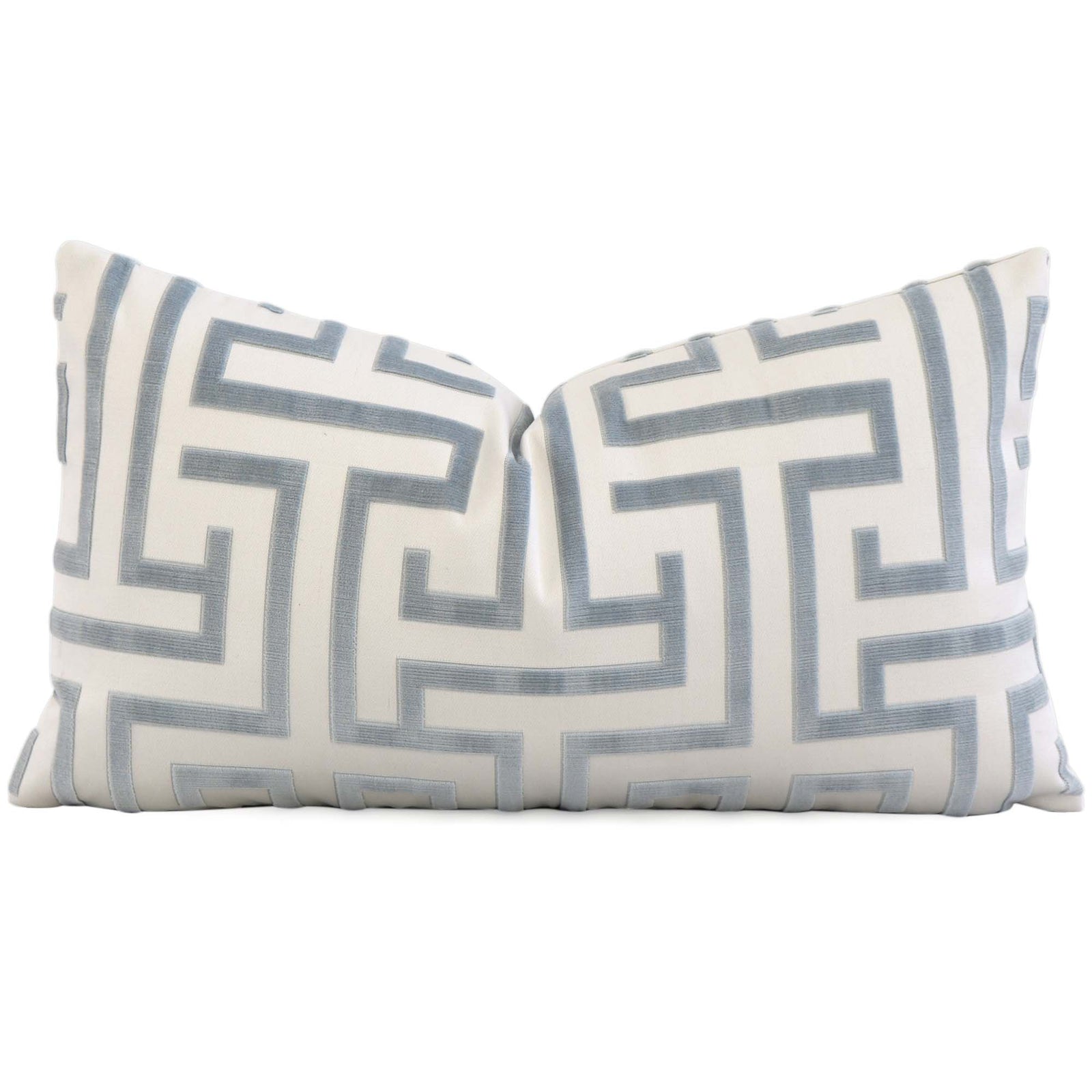 Thibaut Ming Trail Velvet Light Blue Designer Throw Lumbar Pillow Cover