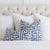 Thibaut Ming Trail Velvet Navy Blue Luxury Designer Throw Pillow Cover with White Linen Euro Pillow Shams