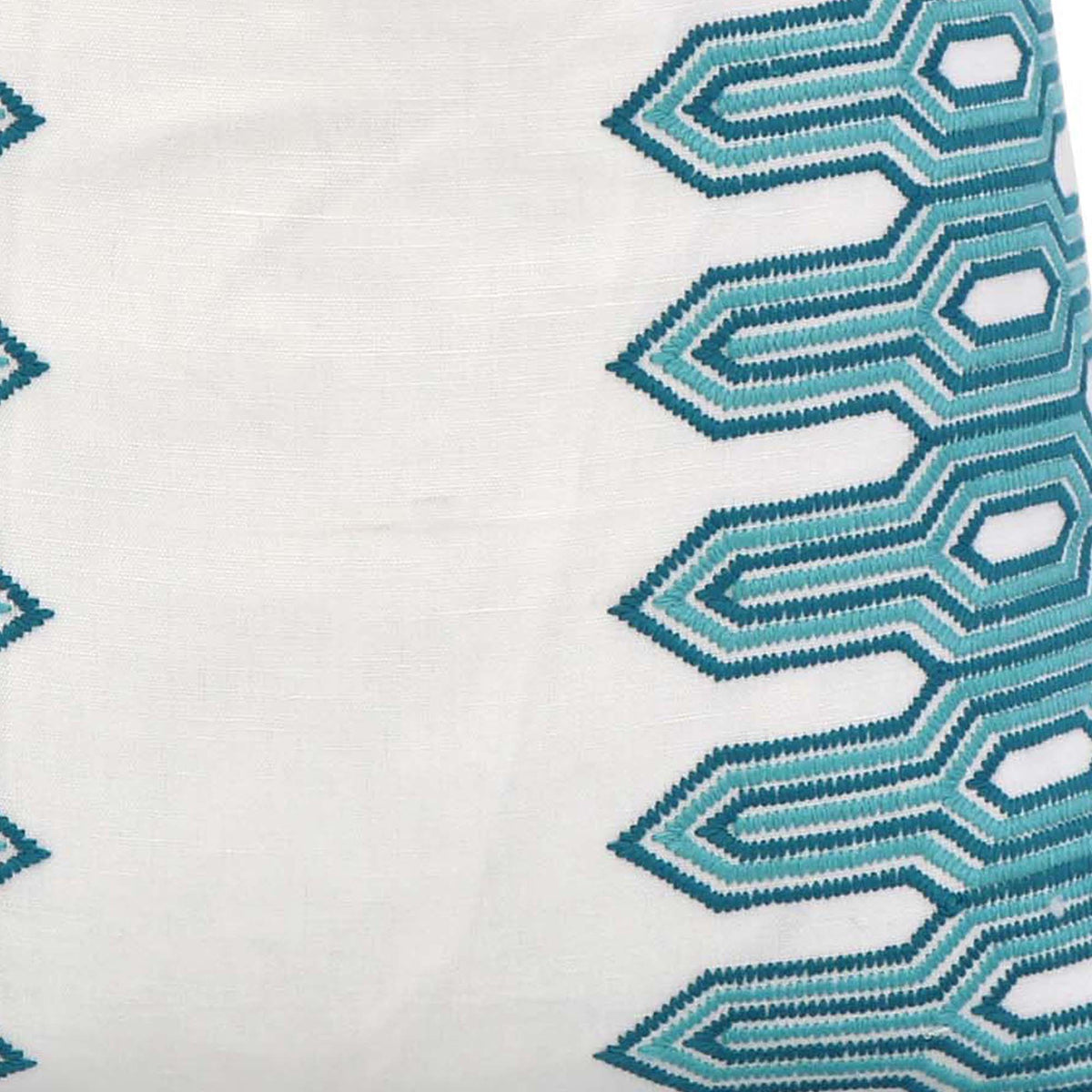 Nola Stripe Aqua Embroidery / 4x4 inch Fabric Swatch